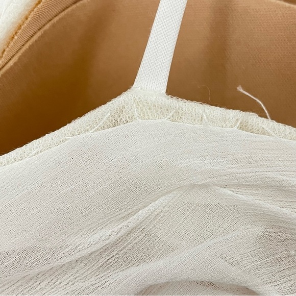 Watters 10 plunge draped mesh column 0739 gown white feminine - Picture 16 of 16